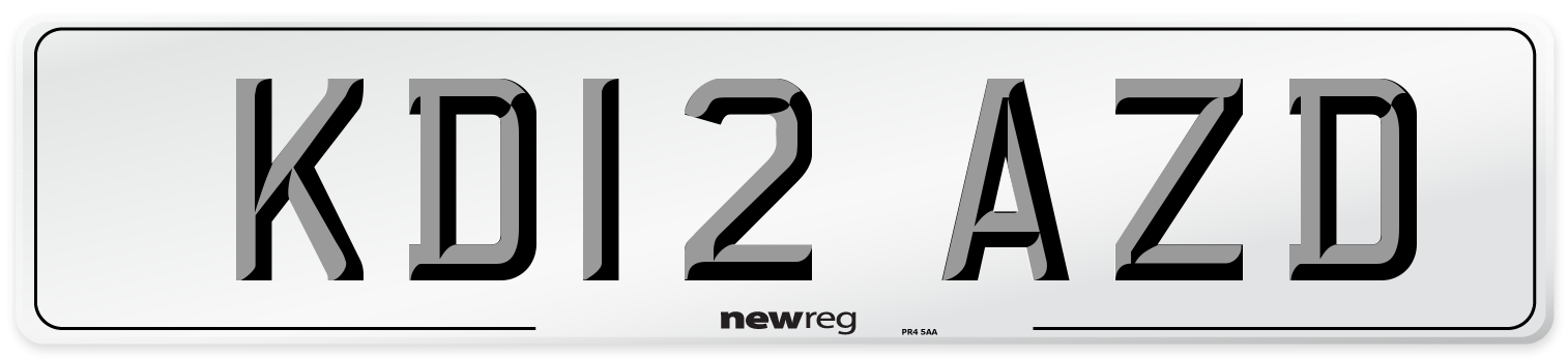 KD12 AZD Number Plate from New Reg